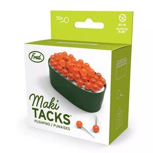 Fred Maki Tacks Sushi Pushpin & Holder Set NEW